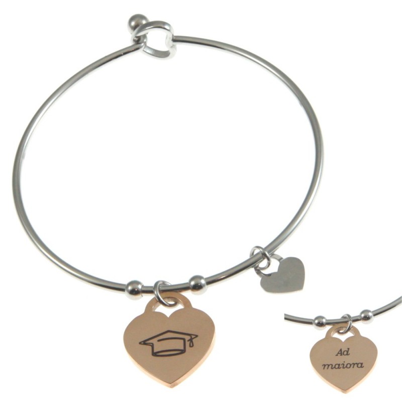 Bracciale donna con frasi e simboli acciaio