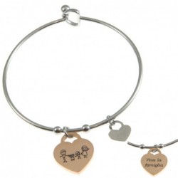 Bracciale donna con frasi e simboli acciaio