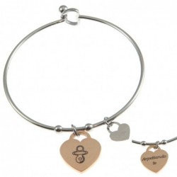 Bracciale donna con frasi e simboli acciaio