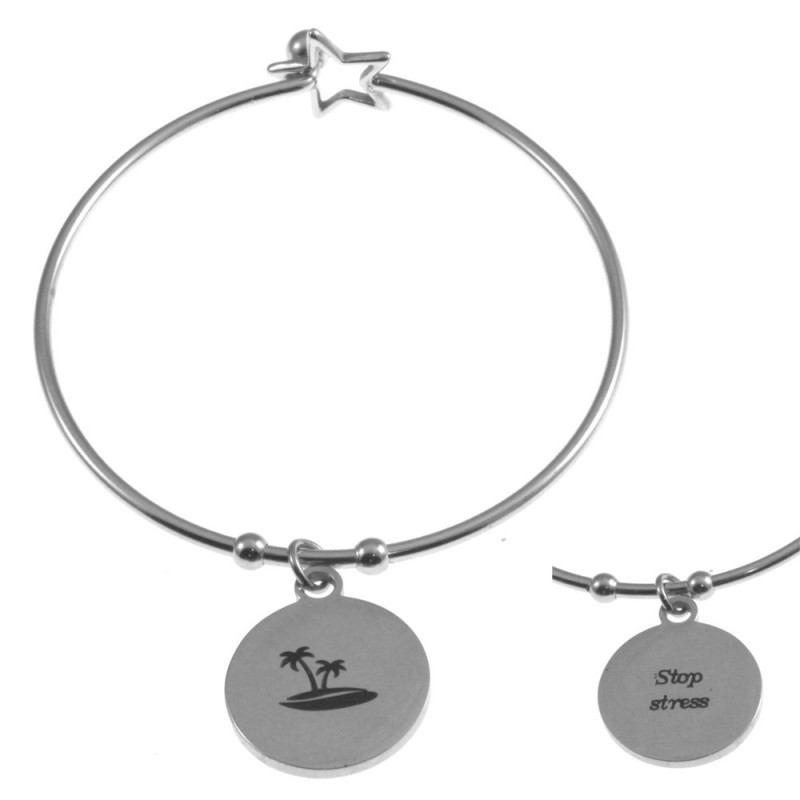 Bracciale donna con frasi e simboli acciaio