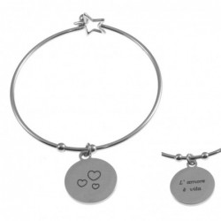 Bracciale donna con frasi e simboli acciaio