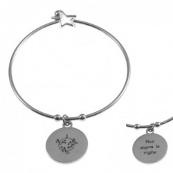 Bracciale donna con frasi e simboli acciaio