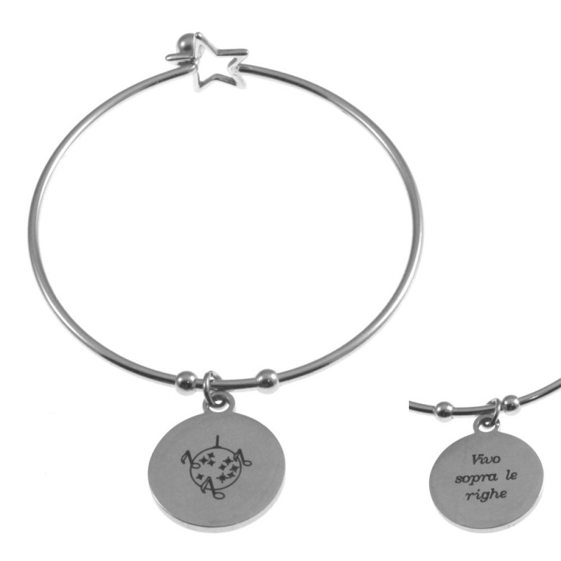 Bracciale donna con frasi e simboli acciaio