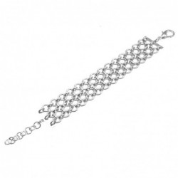 bracciale donna in bronzo argentato a maglia