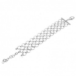bracciale donna in bronzo argentato a maglia