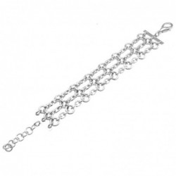 bracciale donna in bronzo argentato a maglia
