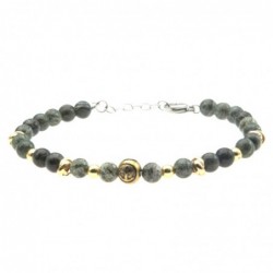 bracciale uomo con ancora pietre e acciaio