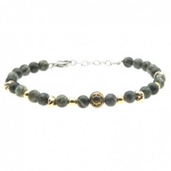 bracciale uomo con timone pietre e acciaio