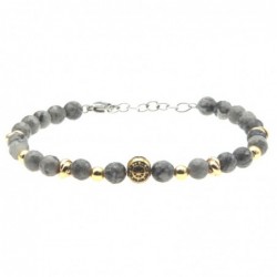bracciale uomo con timone pietre e acciaio