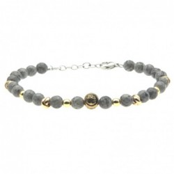 bracciale uomo con ancora pietre e acciaio
