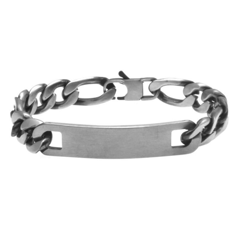 bracciale uomo grumetta con piastra