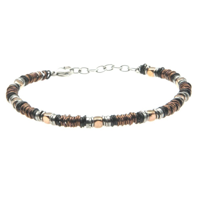 bracciale uomo acciaio ad anellini
