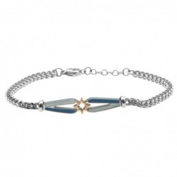bracciale  uomo rosa dei venti acciaio e smalto