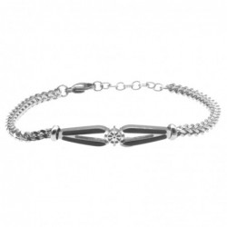 bracciale  uomo timone acciaio e smalto
