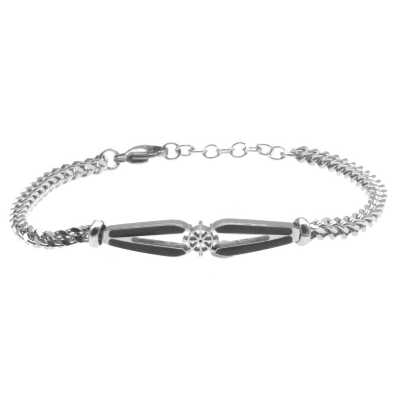 bracciale  uomo timone acciaio e smalto