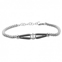 bracciale  uomo ancora acciaio e smalto