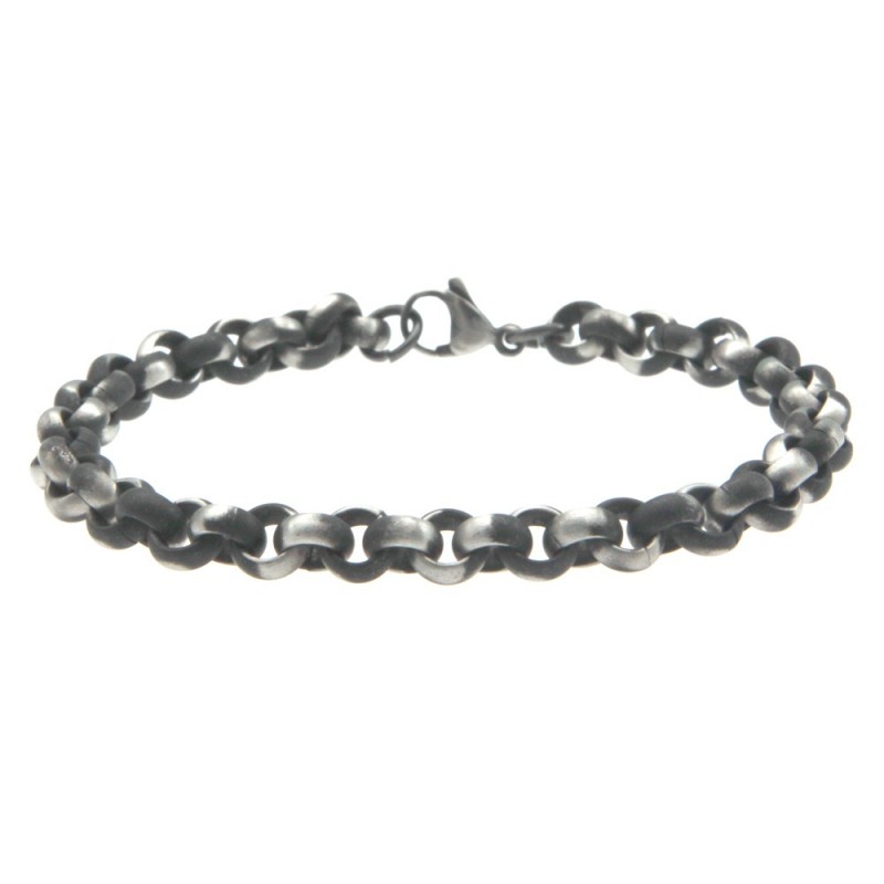 bracciale rollon in acciaio invecchiato