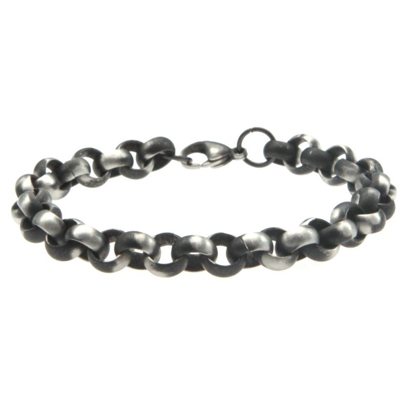 bracciale rollon in acciaio invecchiato