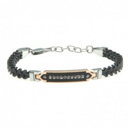 bracciale uomo acciaio e strass