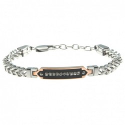 bracciale uomo acciaio e strass