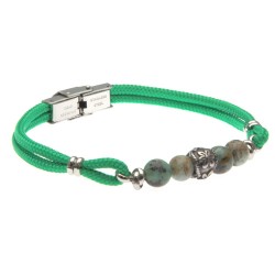 bracciale con pietre e cordoncino colorato