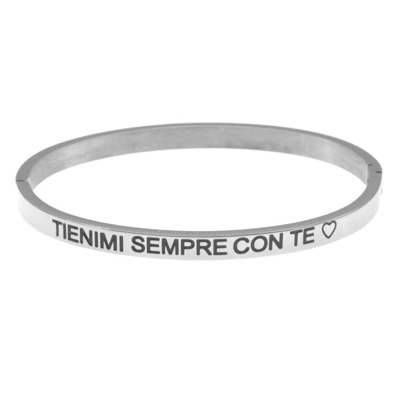 bracciale uomo rigido acciaio con frasi