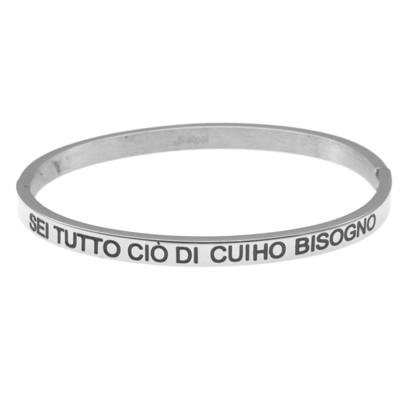 bracciale uomo rigido acciaio con frasi