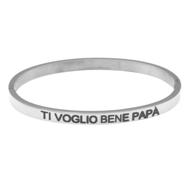 bracciale uomo rigido acciaio con frasi