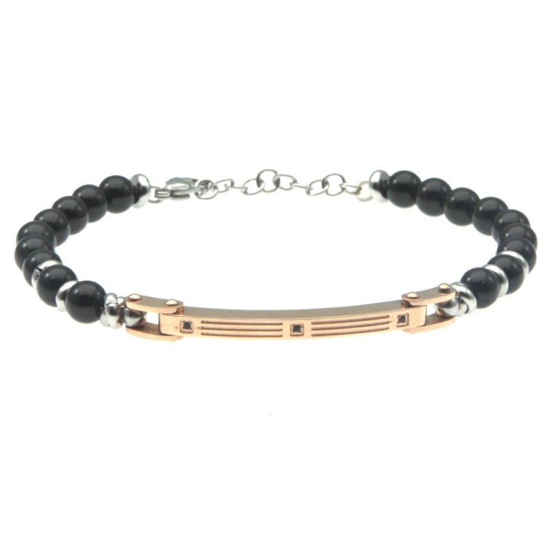 bracciali uomo acciaio pietre e piastra