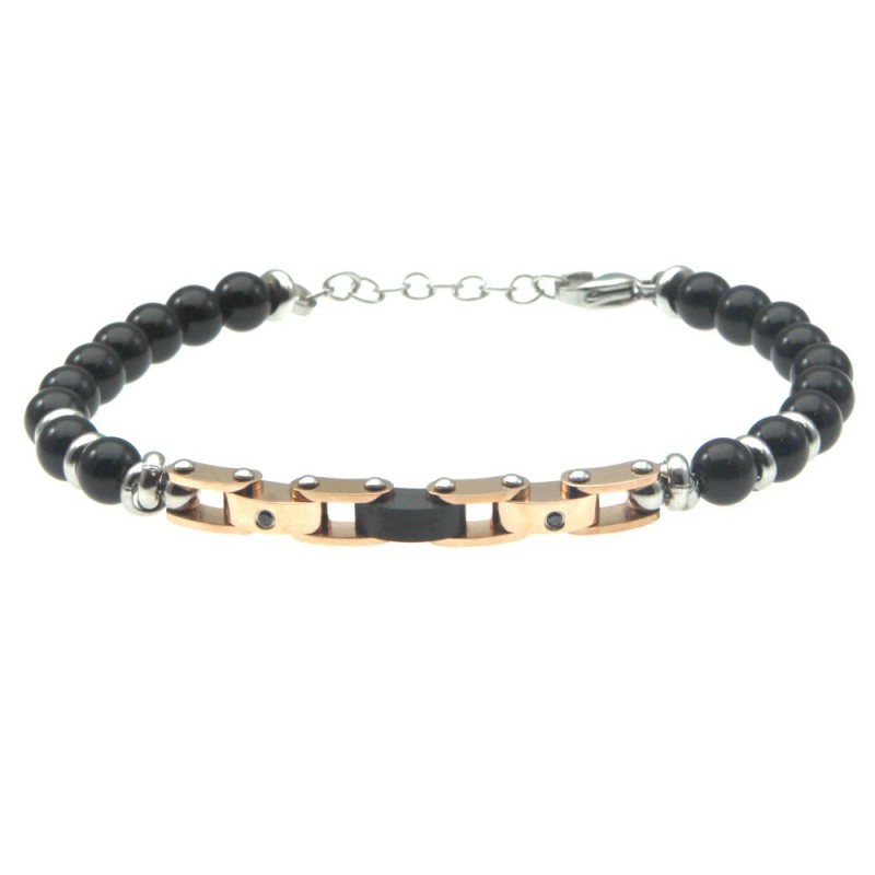 bracciali uomo acciaio pietre e piastra
