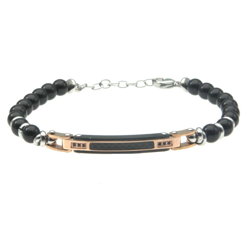 bracciali uomo acciaio pietre e piastra