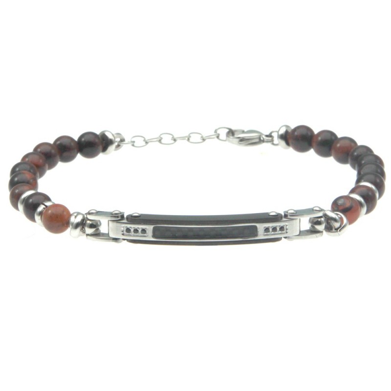 bracciali uomo acciaio pietre e piastra