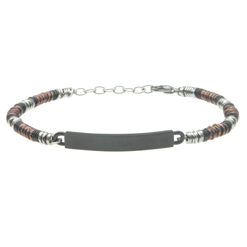 bracciale uomo acciaio con piastra
