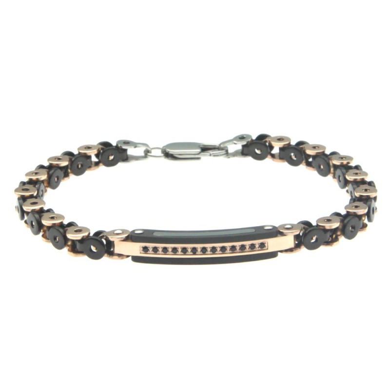 bracciale uomo acciaio con piastra