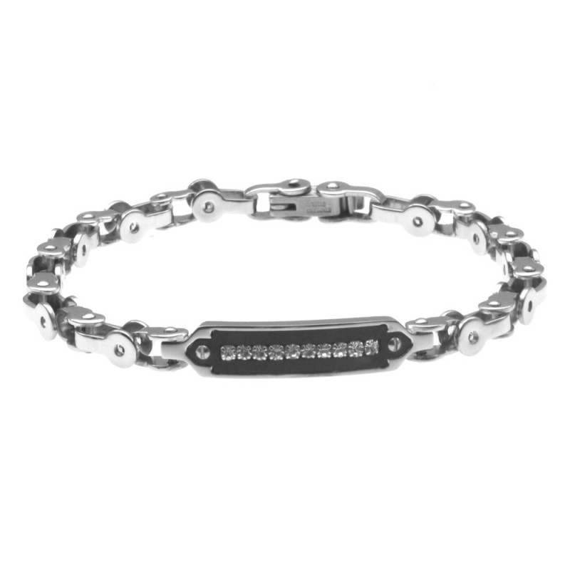 bracciale uomo acciaio con piastra