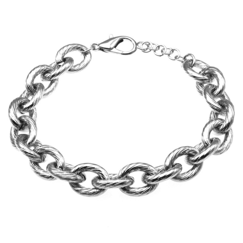 bracciale donna in bronzo argentato