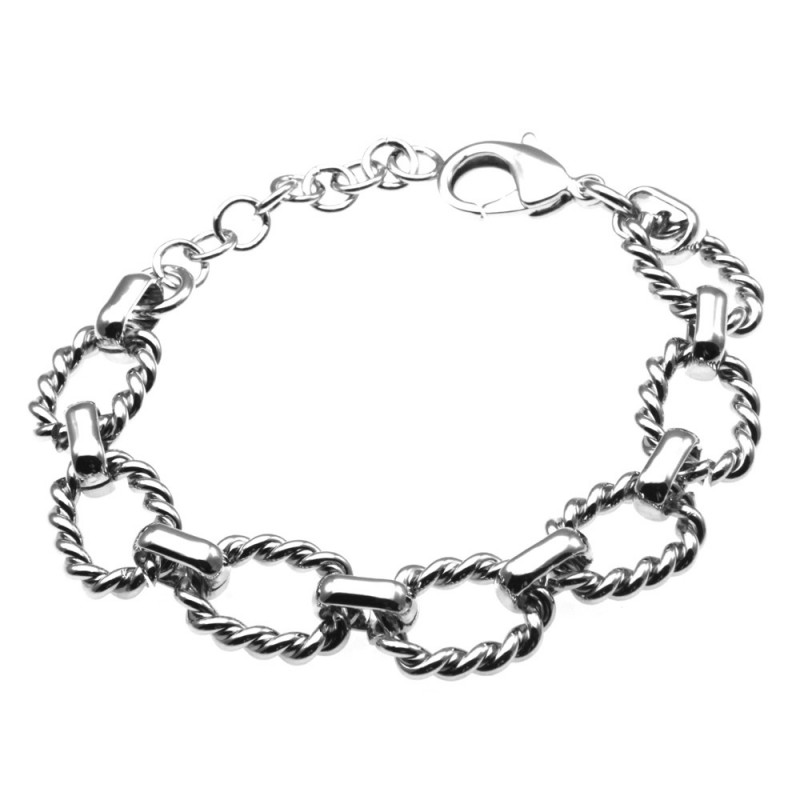 bracciale donna in bronzo argentato
