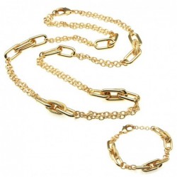 parure donna collana bracciale bronzo dorato