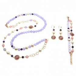 parure donna collana bracciale orecchini pietre dure