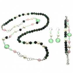 parure donna collana bracciale orecchini pietre dure