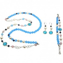 parure donna collana bracciale orecchini pietre dure