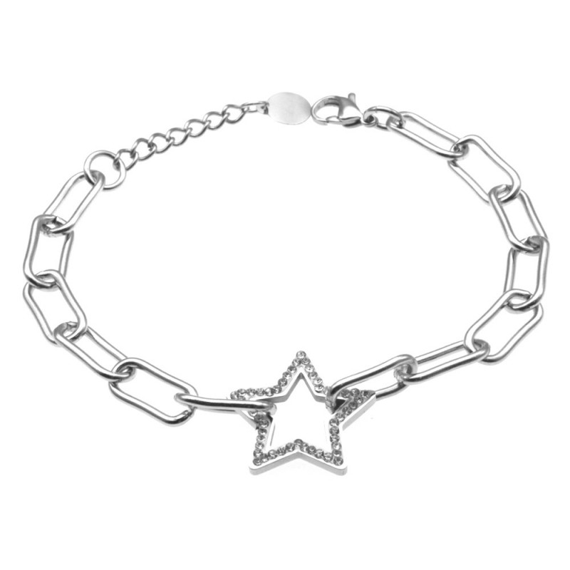 bracciale donna con stella in acciaio
