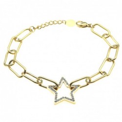 bracciale donna con stella in acciaio dorato