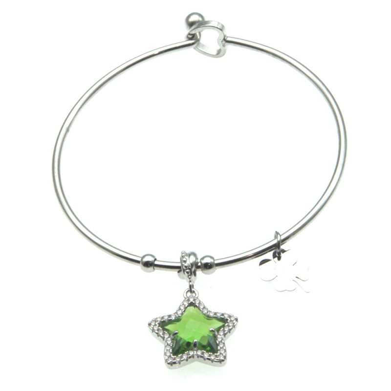 bracciale donna rigido con stellina e cuoricino