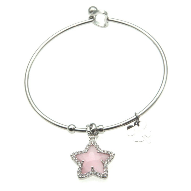 bracciale donna rigido con stellina e cuoricino