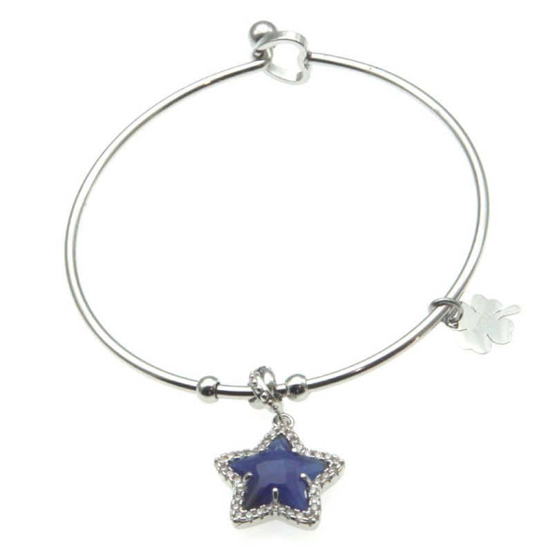 bracciale donna rigido con stellina e cuoricino