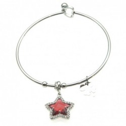 bracciale donna rigido con stellina e cuoricino