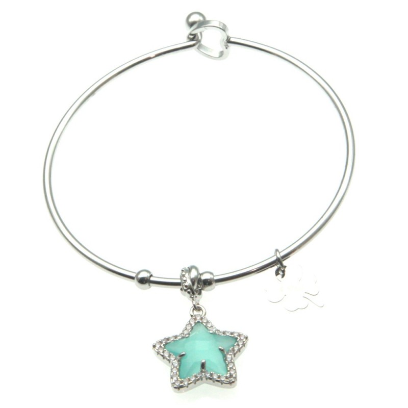 bracciale donna rigido con stellina e cuoricino