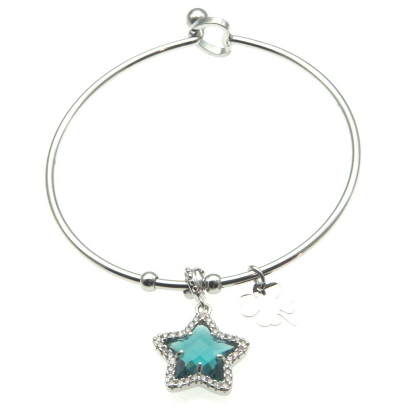 bracciale donna rigido con stellina e cuoricino
