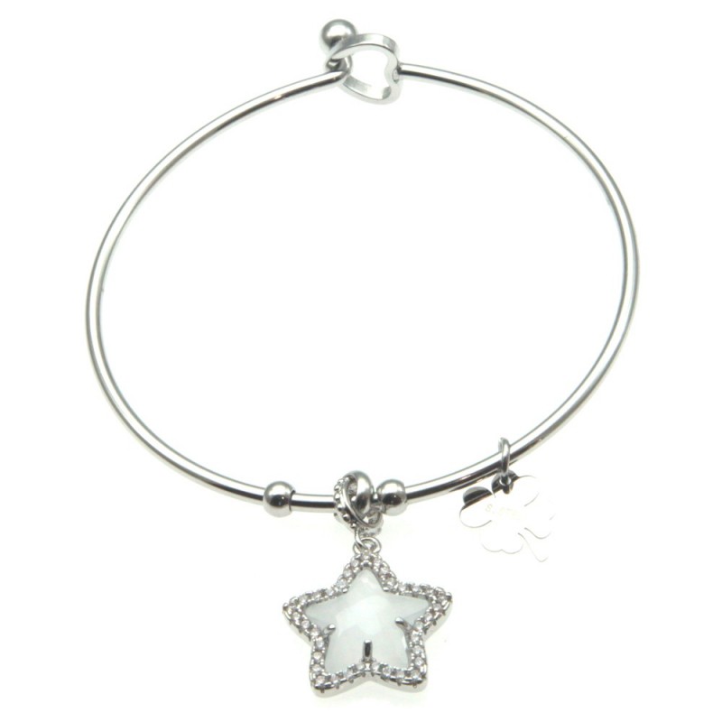 bracciale donna rigido con stellina e cuoricino